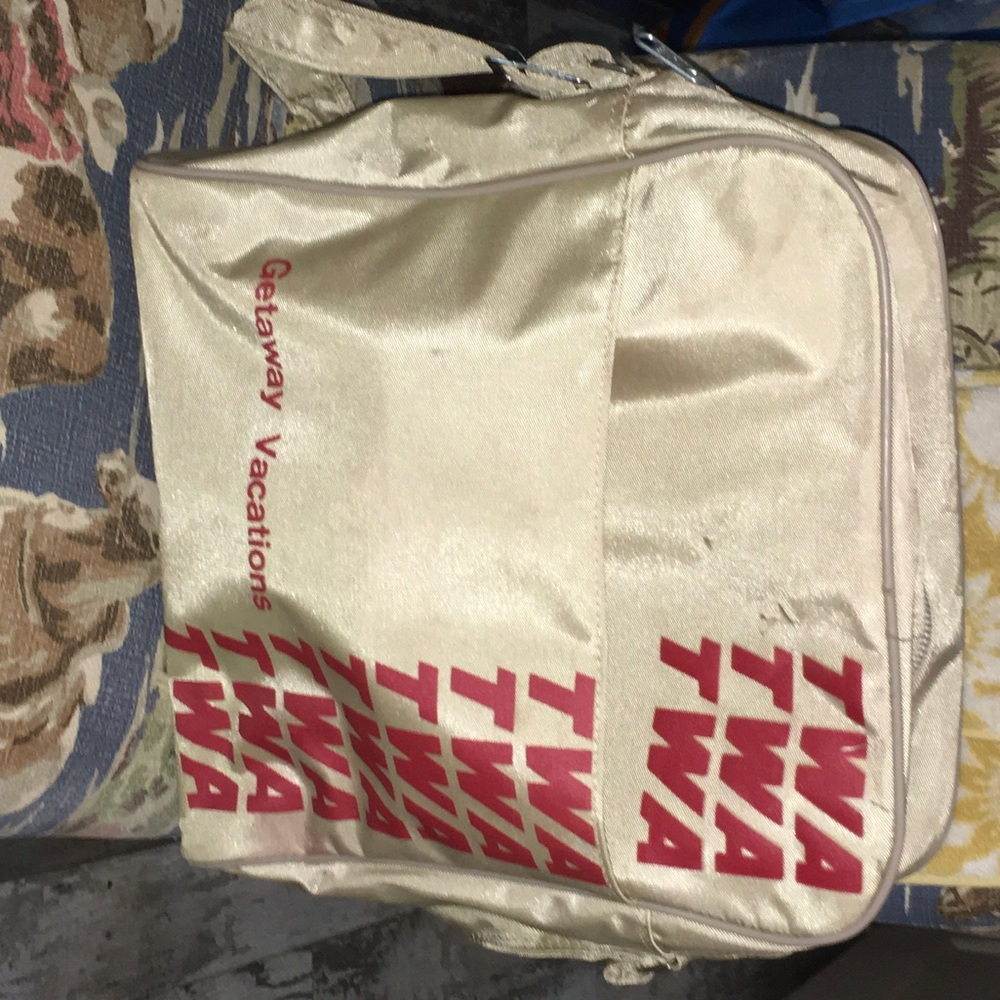 TWA Getaway Vacations Logo Tote Bag - Cream with Red Print